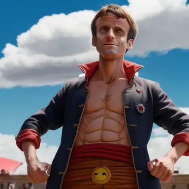 emmanuel macron as luffy in one piece netflix live action