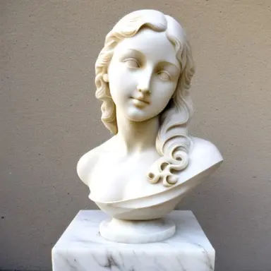 young blonde girl,marble sculpture style,