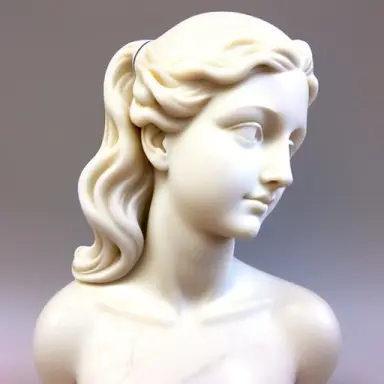 young blonde girl,marble sculpture style,