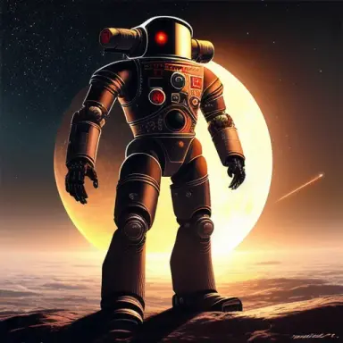nousr robot, soviet worker, red stars, ussr, moon, lunar station, realism