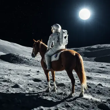 cinematic photograph of an astronaut riding a horse on the moon earth rising dramatic light ultra detailed