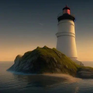 futuristic lighthouse, hyper realistic, epic composition, cinematic, landscape vista photography, landscape veduta photo and tdraw