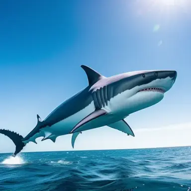 A gigantic shark attacking a cruise ship