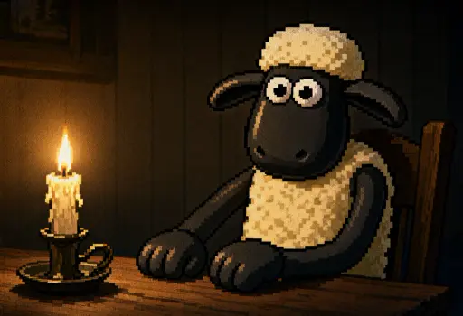 Shaun the Sheep's farmer, pixel art, Qwen-Image 2.1