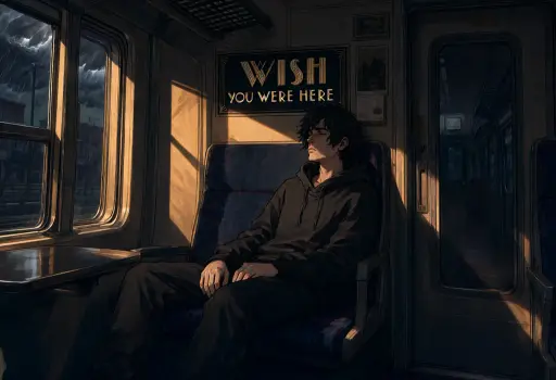 9S on a train, comic book panel, Qwen-Image 2.1